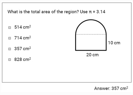 Sample GED Math multiple-select question on Geometry